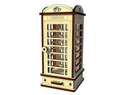 3D Пазлы PAZLY деревянный конструктор Лондонский телефон 22 дет (OPZ-030)