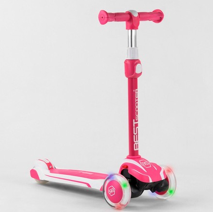 Самокат дитячий Best Scooter MAXI з'ємне кермо рожевий (MX-70908)