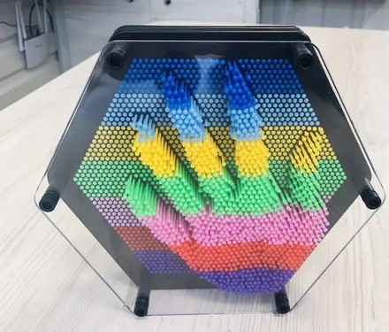 Детская игрушка 3D скульптор Pinart отпечаток 20х20 шестиугольник радуга (PN78)