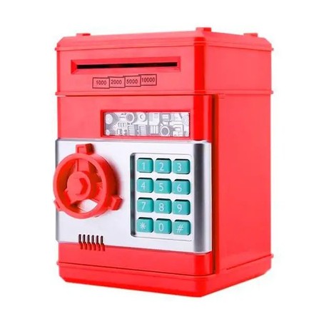 Копилка-сейф Number Bank с кодовым замком красная (LS062RD)