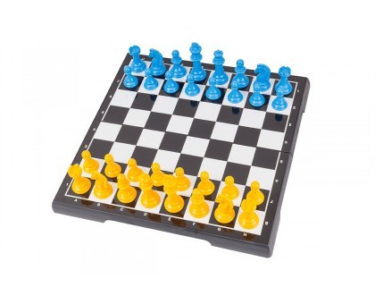 Настольная игра ТехноК Шахматы 2 в 1 желто-голубые (TH9055)