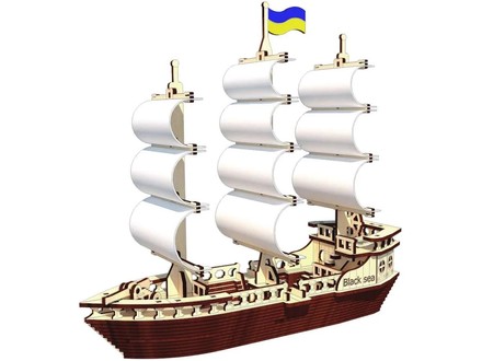 3D Пазли PAZLY дерев'яний конструктор Вітрильний Корабель 148 дет (OPZ-008)