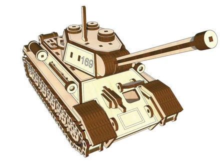 3D пазли PAZLY дерев'яний конструктор Танк Т-34 391 дет (OPZ-009)