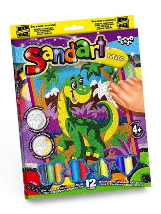 Набір для творчості Danko Toys фреска з кольорового піску SandArt Динозавр (SA-02-10U)