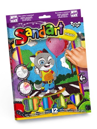 Набір для творчості Danko Toys Фреска із піску SandArt Котик (SA-02-05)