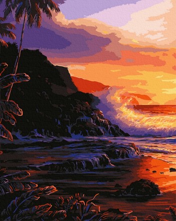 Картина для малювання за номерами Brushme Схід сонця на Балі 40х50см (GX5525)