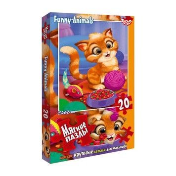 Пазли Danko Toys м'які великі деталі котеня з клубком 20 ел (S20-08-02)