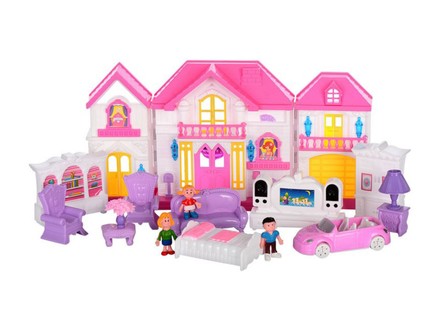 Кукольный дом Моя любимая избушка со световыми эффектами и игровыми фигурками 38см (WD-922A-B-E)