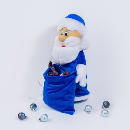 Чехол под шампанское и конфеты Zolushka Дед Мороз 40см синий (ZL4542)