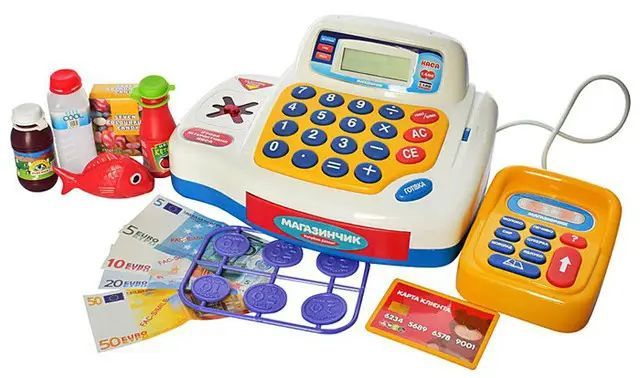 Касовий апарат Limo Toy Магазинчик каса, термінал, готівка, продукти (7020-UA)