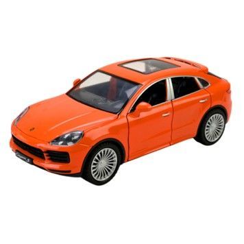 Іграшкова моделька Автопром Porsche Cayenne масштаб 1:24 інерційна із світло-звуковими ефектами жовтогарячий (AP7733OR)