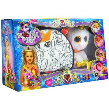 Набір для творчості Danko Toys Royal Pony сумочка-розмальовка з іграшкою поні біла (RP01-08U-WT)
