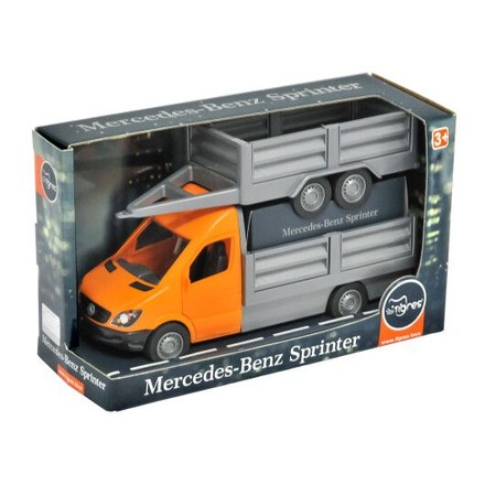 Іграшка дитяча Tigres Mercedes-Benz Sprinter бортовий з лафетом 1:24 помаранчевий (39667)