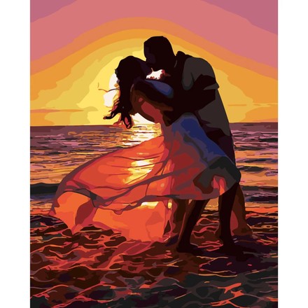 Картина для малювання за номерами Стратег Поцілунок на заході сонця 40х50 (SY6304)
