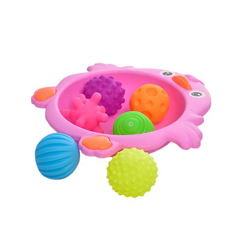 Набор игрушек для купания емкость с мячиками 28 см (916-48).