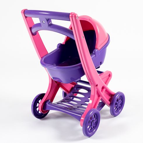 Візок DOLONI для ляльки з люлькою рожево-фіолетовий (0121/02)