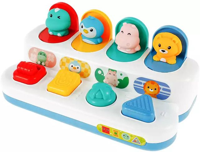 Іграшка для малюків POP-UP Animals для розвитку реакції з тваринками (HE8075)