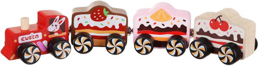 Дерев'яна іграшка Cubika Поїзд Cakes на магнітах (15382)
