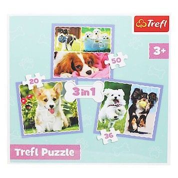 Пазли Trefl Милі цуценята 3в1 (34854)