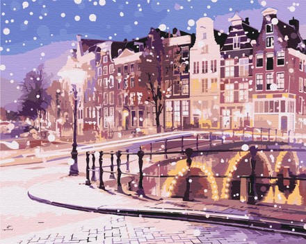 Картина для малювання за номерами Brushme Казка зимового Амстердама 40х50см (BS52739)