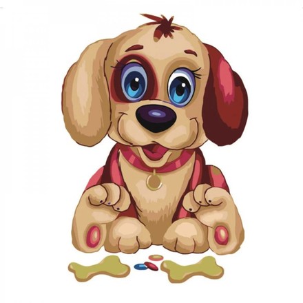Картина для рисования по номерам Strateg Веселый щенок 30х30см (ES009)