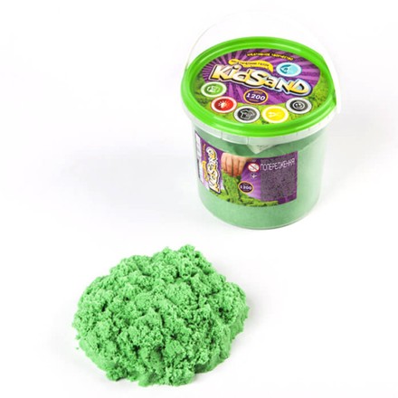 Набір для творчості Danko Toys Кінетичний пісок KidSand 1200 гр відерце зелене (KS-01-04GR)