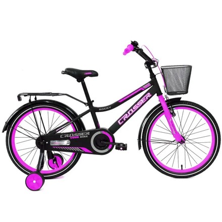 Велосипед двоколісний CROSSER-13 ROCKY 12" з корзиною рожевий (RC-13/12PN)