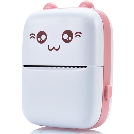 Детский портативный термопринтер Кошка розовая (KBC12765PN)