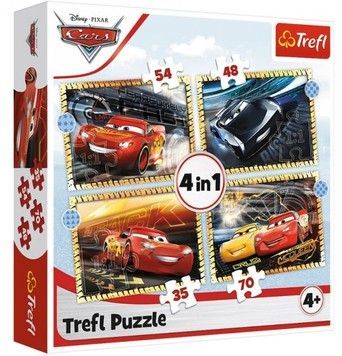 Пазлы Trefl На старт, внимание, марш! Дисней Тачки 3 4в1 (34608)