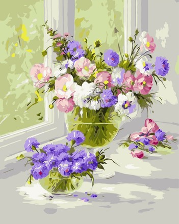 Картина для рисования по номерам Стратег Нежные цветы 40х50см (VA-0275)