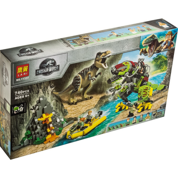 Конструктор Dinosaur World Бой тираннозавра и рободинозавра 740 дет (11337)