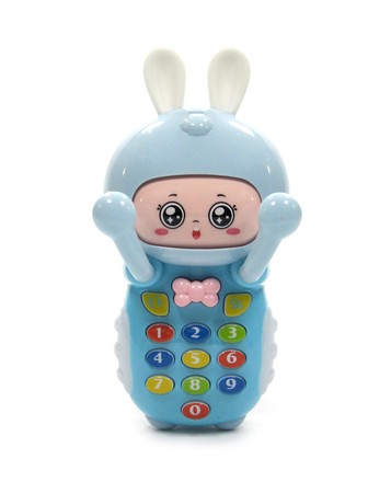 Телефон развивающий малыш-зайка со световыми и звуковыми эффектами голубой (PL-721-49BL)