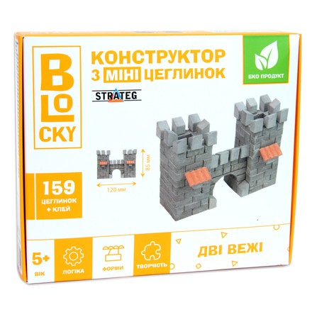 Будівельний набір Strateg BLOCKY Дві вежі з міні-цеглинок 159 дет (31021)
