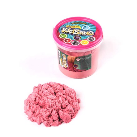 Набір для творчості Danko Toys Кінетичний пісок KidSand 1200 гр відерце рожевий (KS-01-04PN)