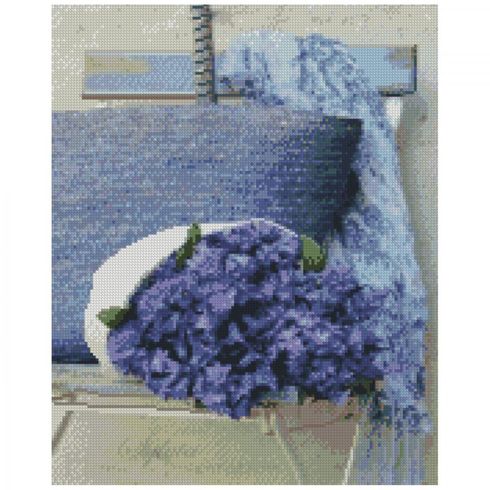 Картина по номерам с алмазной мозаикой Стратег Фиолетовый букет 40х50см (FA0044)