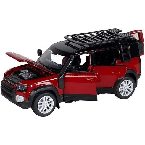 Игрушечная модель Автопром Land Rover Defender 110 (2020) масштаб 1:32 со свето-звуковыми эффектами бордовая (68416BU)