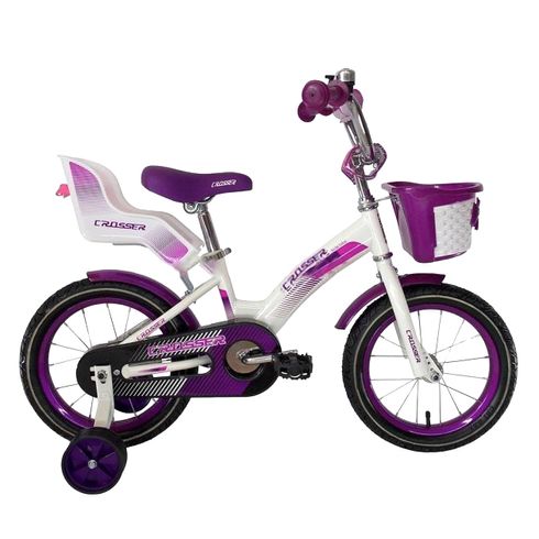 Велосипед дитячий Crosser Kids Bike 12 дюймів біло-фіолетовий (KBC-3/12WVT)