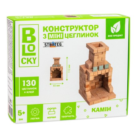 Будівельний набір Strateg BLOCKY Камін з міні-цеглинок 130 ел (31025)