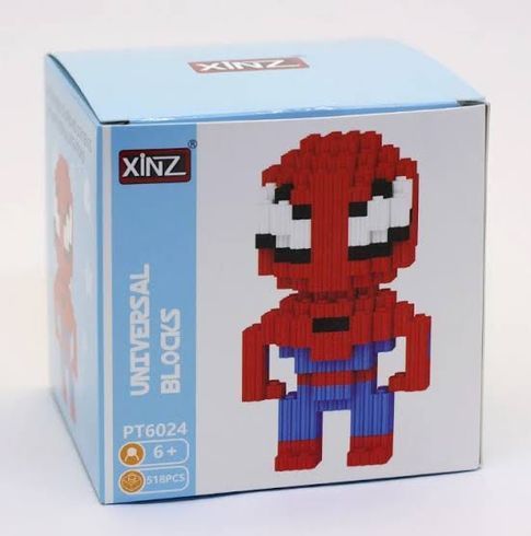 Конструктор KINZ Pixel Building Block 3D Людина павук 518 деталей (KINZ6024)