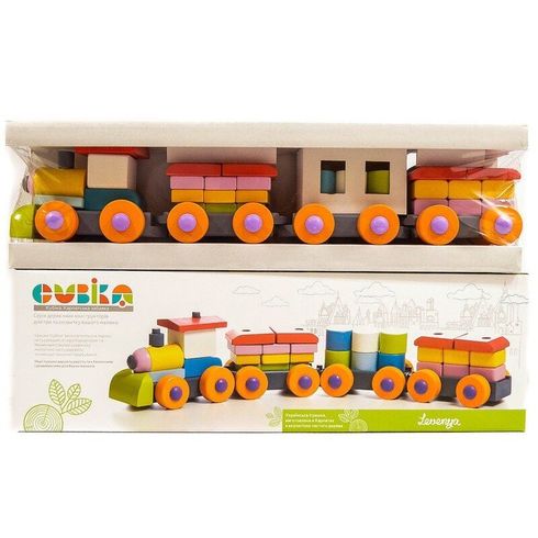 Деревянный игрушка Cubika Поезд LP-1 38 деталей (11681)