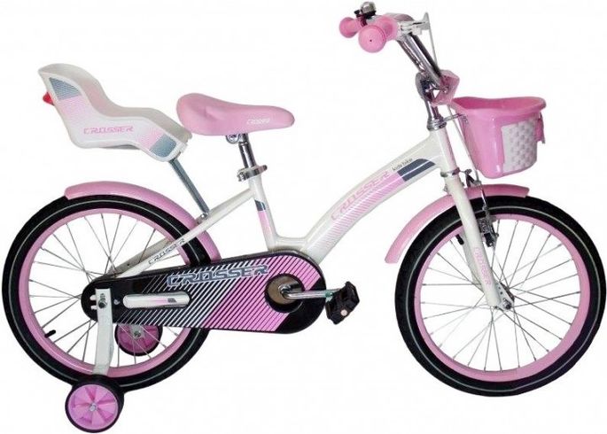 Велосипед дитячий Crosser Kids Bike 14 дюймів біло-рожевий (KBC-3/14WPN)