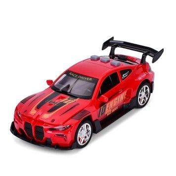 Іграшкова моделька BMW GT Racing інерційна металева зі світловими, звуковими та димовими ефектами, червона (XBMP-1BRD)