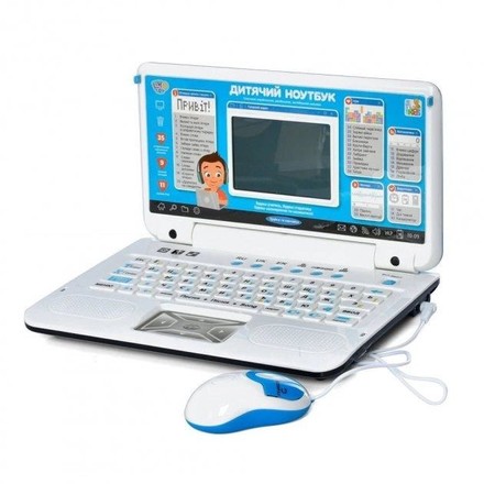 Іграшка навчальна LimoToy інтерактивна ноутбук 11 ігор блакитний (рос, укр, англ) (SK7442-7443BL)