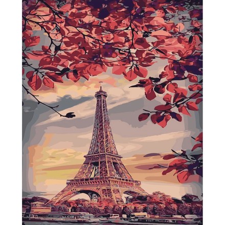 Картина для рисования по номерам Стратег Париж в цвету 40х50см (SY6383)