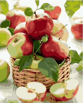 Картина для малювання за номерами Стратег Соковиті яблука 40х50см (VA-0364)