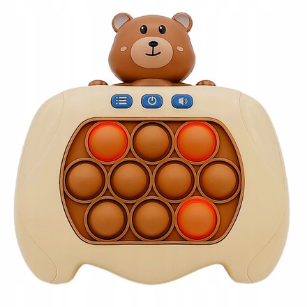 Іграшка дитяча антистрес Pop It електронний Ведмедик коричневий (STJ0095)