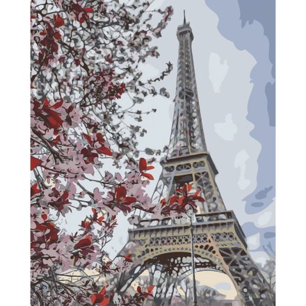 Картина для малювання за номерами Стратег Квіти дерева біля вежі 40х50 (SY6532)