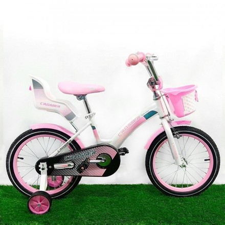 Велосипед детский Crosser Kids Bike 16 дюймов бело-розовый (KBS-3/16WPN)