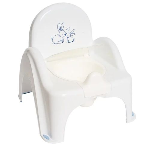 Горшок детский TEGA Зайчики стилизованный под стульчик белый (KR-012-103)