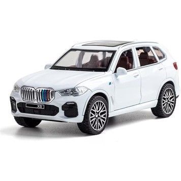 Іграшкова моделька АвтоСвіт позашляховик BMW X5 1:32 інерційна, металева, взаємодіючі елеминти кузова біла (AP-1755WT)